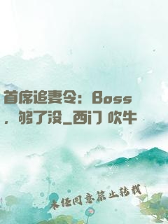 首席追妻令：Boss，够了没